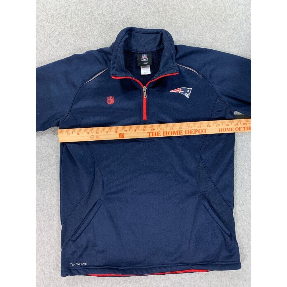 New England Patriots 1/4 Zip Fleece Lined Pullover (Youth Large 14/16) Blue - Picture 8 of 12